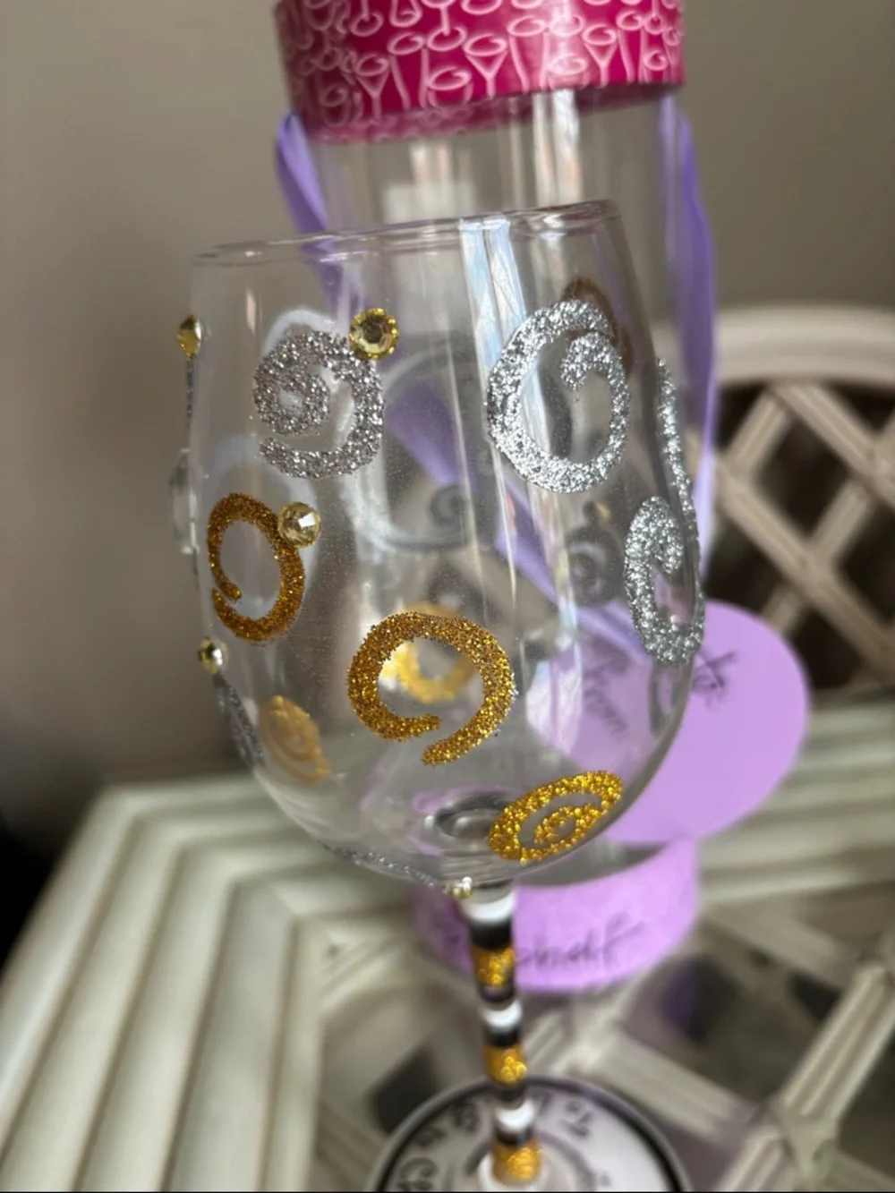 Top Shelf “I Do” Hand-Painted Wine Glass NIP - Picture 11 of 15
